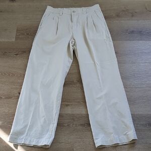 Muji Women's Cotton/Elastene Pleated Straight Leg Chinos M/L